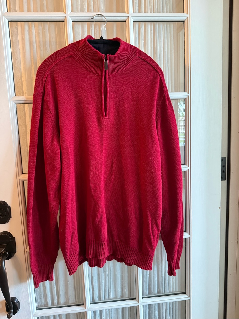 Oscar de la Renta Men’s XXL Red Half-Zip Sweater